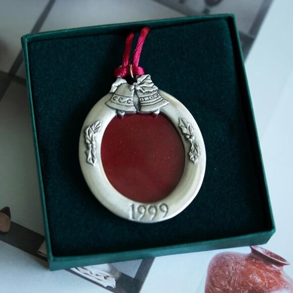 Vintage Seagull Pewter 1999 Photo Holiday Tree Ornament - Picture 1 of 4